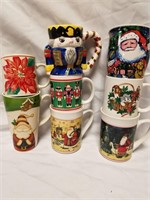 Lot of 8 Christmas mugs
