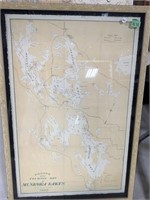 Framed Map Of Muskoka Lakes - Rogers' New Tourist