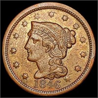 1846 Tall Date Braided Hair Cent CLOSELY