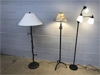 (3) Various Metal Floor Lamps