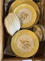 Yellow Autumn Gold Wheat Pattern Dishes