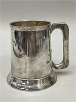 Engraved Silver Plate Tankard