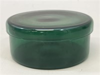 Green Glass Vanity Top Container VTG