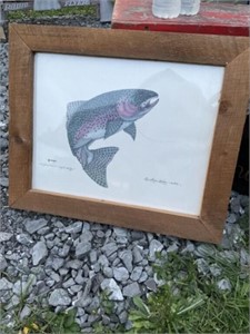 Rainbow trout picture signed