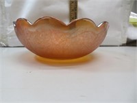 Vintage Carnival Glass Crackle Glass Bowl 7&1/2" x