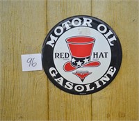 Red Hat Motor Oil Gasoline Advertising Sign 11