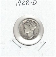 1928-D U.S. Silver Mercury Dime