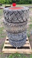 (4) Used 12x16.5 Skidsteer Tires and Rims