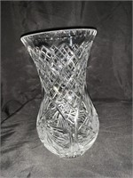 VINTAGE 10 “ CRYSTAL VASE W/ SMALL NICK