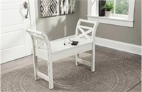 Ashley A4000036 Heron Ridge White Farmhouse Bench