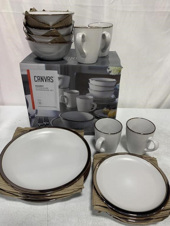 CANVAS KEARNY STONEWARE DINNER SET 16PC