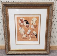 Framed Norman Rockwell Lithograph