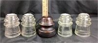 Hemingray No. 16 clear glass insulator (4).