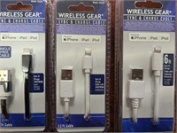 3 I PHONE CHARGING CABLES (6FT,3.2FT, 3.2FT)