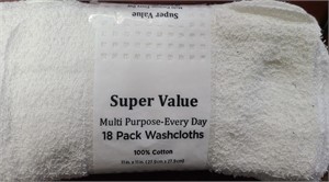 18 Pack Utility Washcloths Rags 100% Cotton