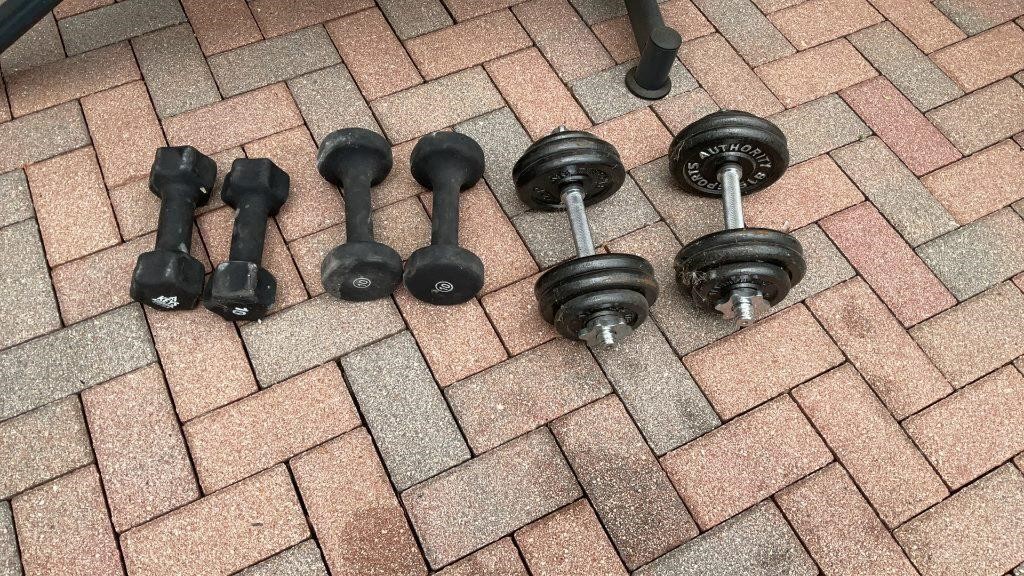 Marcy work out bench and weights