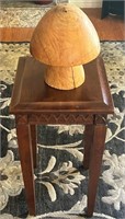 B - SMALL TABLE W/ CARVED MUSHROOM (K29)