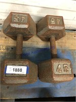 PAIR OF 45 LB HAND WEIGHTS