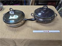 Vintage Silverplate Chafing Dishes With Glass Bowl