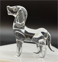 Small Art Glass Dog Paperweight