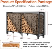 AMAGABELI 6ft Firewood Log Rack w/ Cover Combo