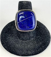 Sterling Silver Lapiz Lazuli Ring 10 Grams S 7.5