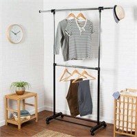 Honey-Can-Do Double Rod Rolling Clothes Rack