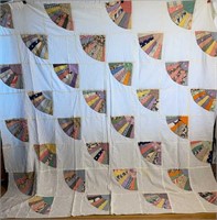 Unfinished Vintage Fan Pattern Quilt