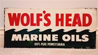 Wolf’s Head Marine Oil Metal Sign