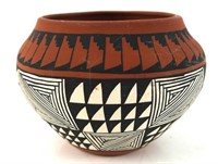 Acoma Pottery Jar Red Black and White