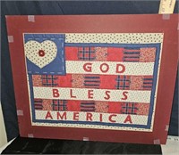gold bless America wall decor