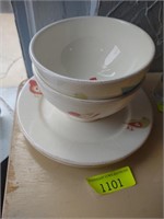 Pier 1 Little Bird Coupe Cereal Bowls w/ Plates