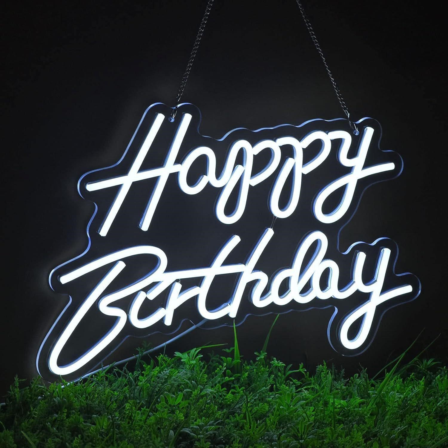 Happy Birthday Neon Sign for Wall Décor