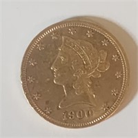 1900 $10 Gold Liberty Head XF+.