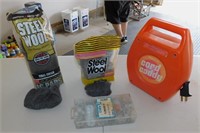 Extension Cord with Cord Caddy, Steel Wool &