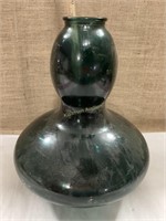 16" vase, green glass