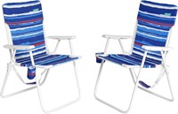 SunnyFeel 15 Beach Chair  300 LBS  Blue 2pk