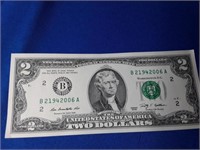 Uncirculated Two Dollar Bill