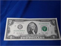 Uncirculated Two Dollar Bill