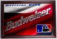 Budweiser Beer Baseball Advertising Mirror Sign