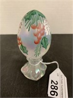 LE FENTON OPALESCENT HAND PAINTED GLASS EGG -