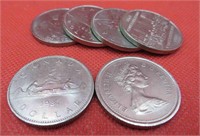 1976-85 Lot 6 Canada 1 Dollar Coins NICE