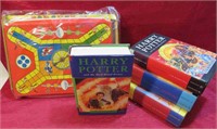 Old Game & 4 Harry Potter Hardcover Books NICE