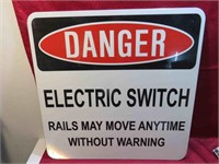 Large Railway Danger Sign Electric Switch 24x24