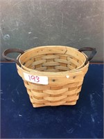 Small Longaberger Basket with Leather Handles