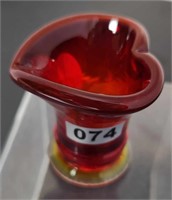 #37 NFGS Mini Vase Ruby Heart Shaped