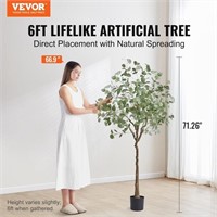 VEVOR Artificial Eucalyptus Tree, 6 FT Faux Plant