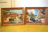 3- Framed Paint By Number Paintings