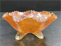 Vintage Fenton Carnival Glass Footed Bowl