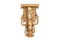 BAROQUE STYLE CARVED GILT WALL BRACKET